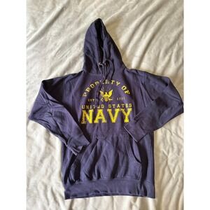 Black Ink Design US Navy Hoodie Mens Medium Blue Property Of United States Navy